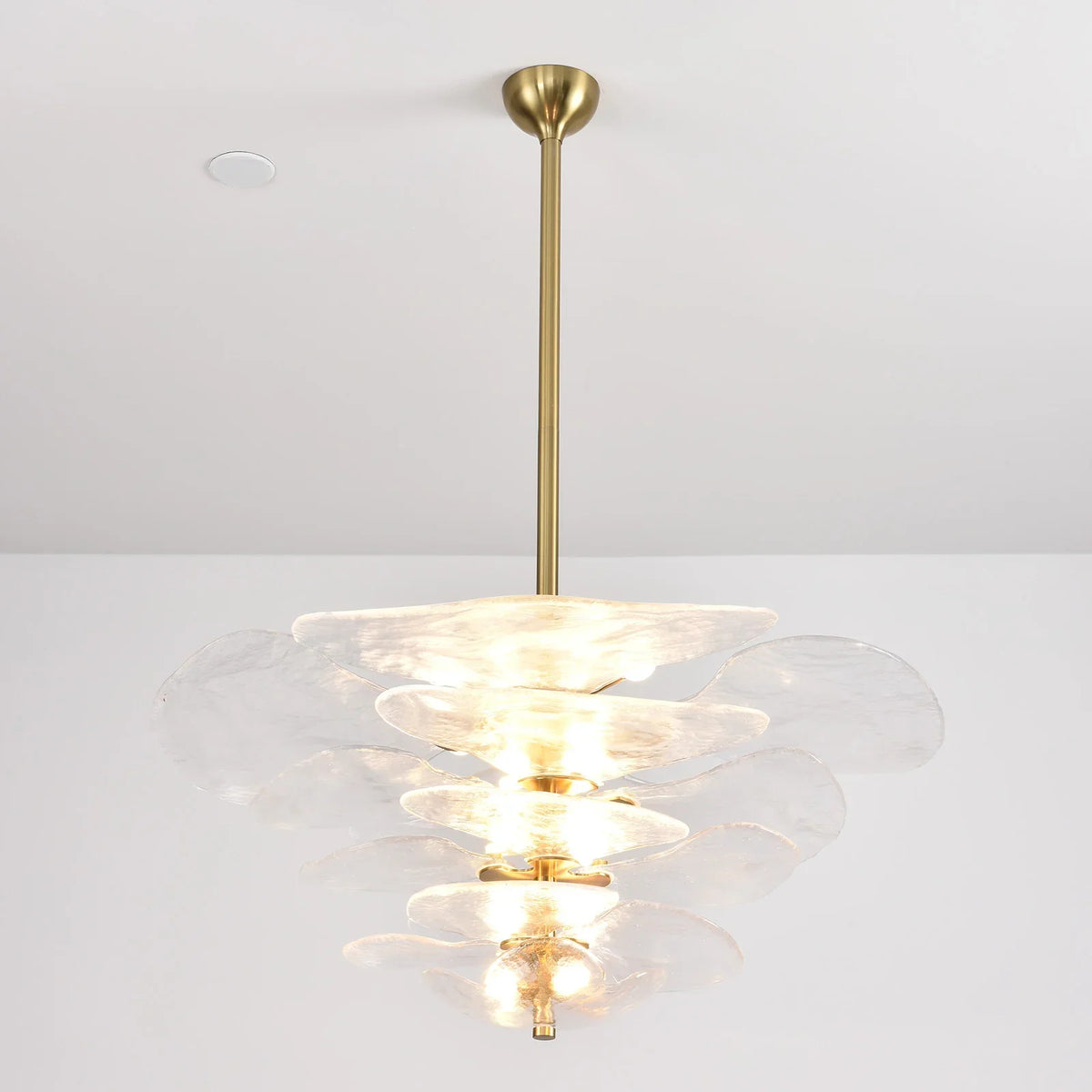 Leaf Lilypad Glass Chandelier - view 29 | Metavaya