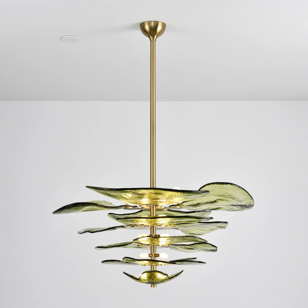 Leaf Lilypad Glass Chandelier - view 38 | Metavaya
