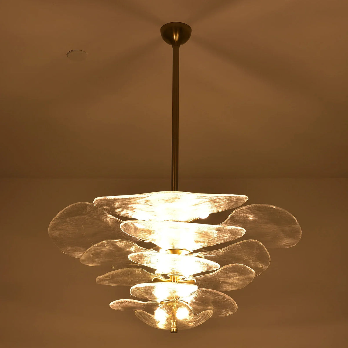 Leaf Lilypad Glass Chandelier - view 30 | Metavaya