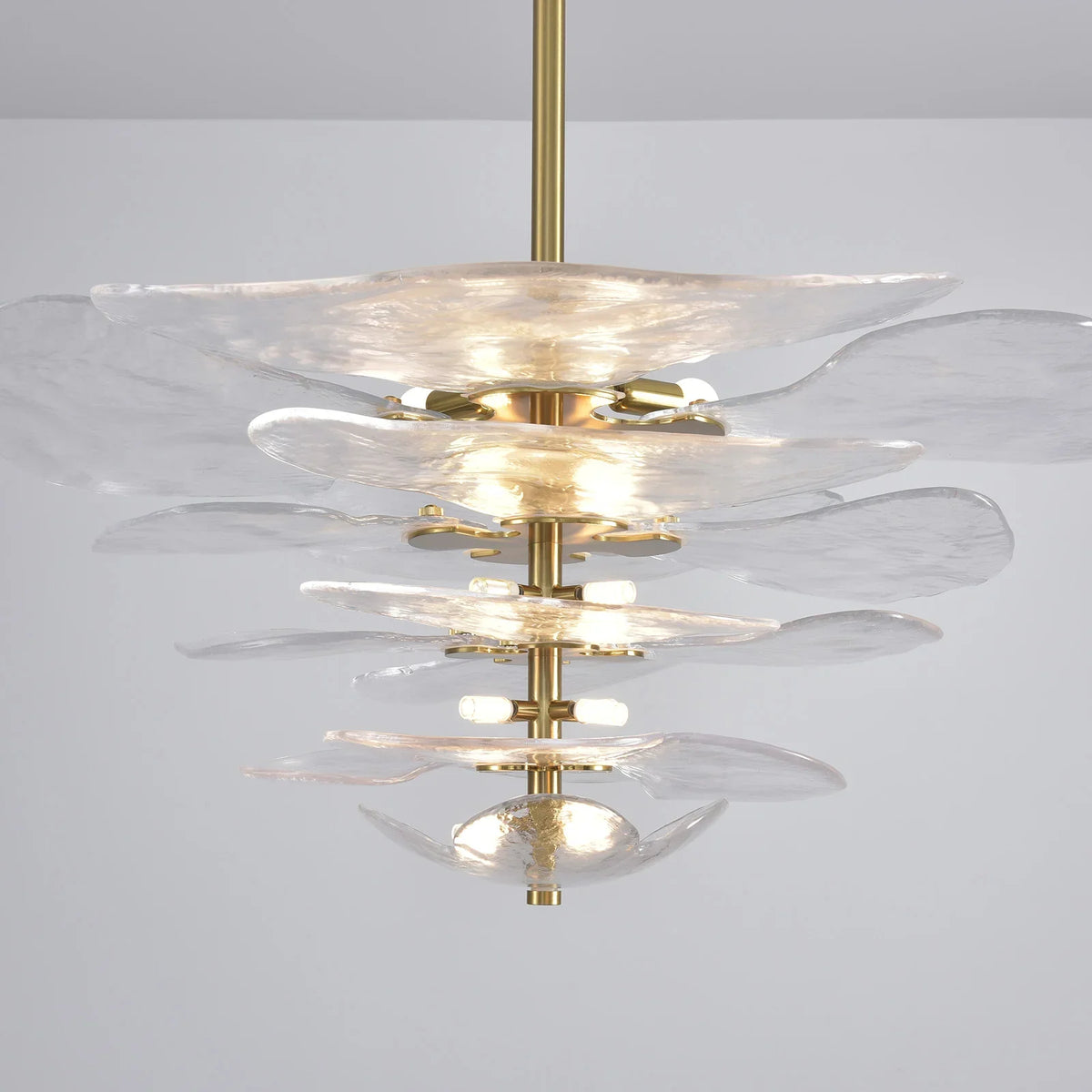Leaf Lilypad Glass Chandelier - view 31 | Metavaya