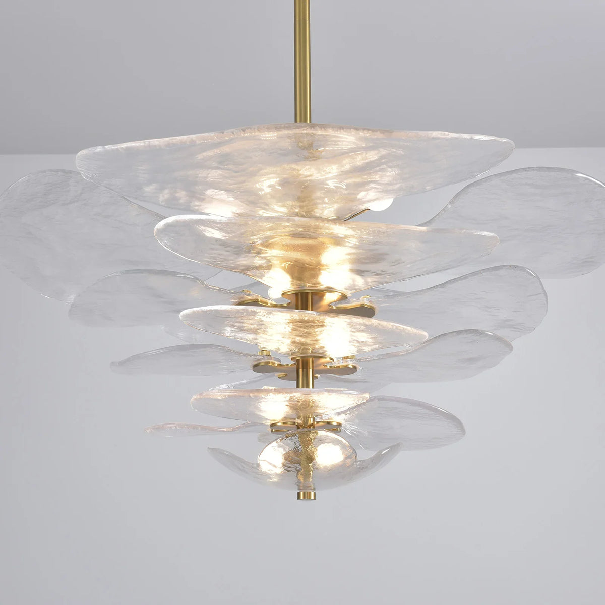 Leaf Lilypad Glass Chandelier - view 32 | Metavaya