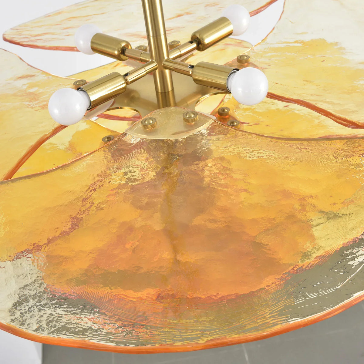Leaf Lilypad Glass Chandelier - view 23 | Metavaya