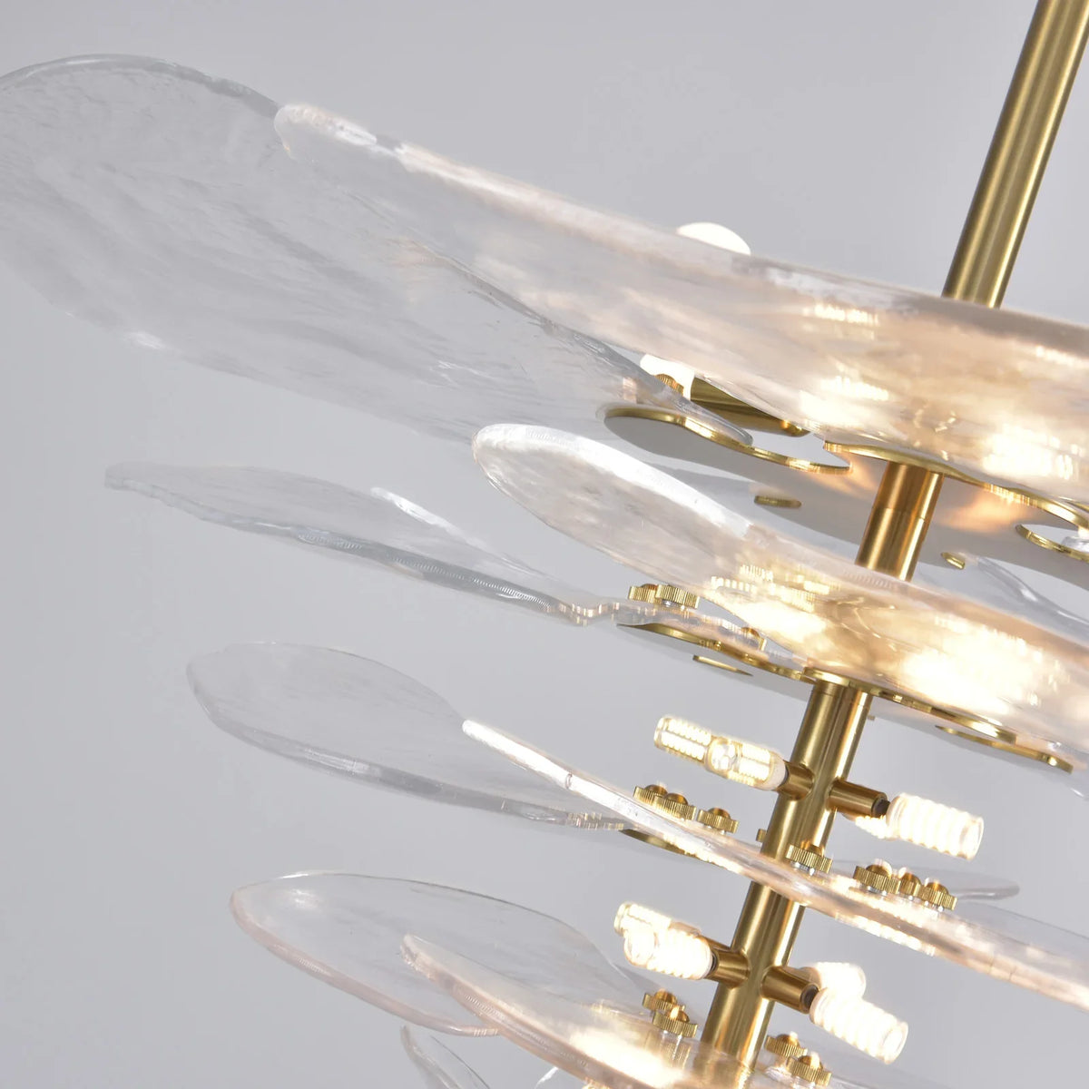 Leaf Lilypad Glass Chandelier - view 34 | Metavaya