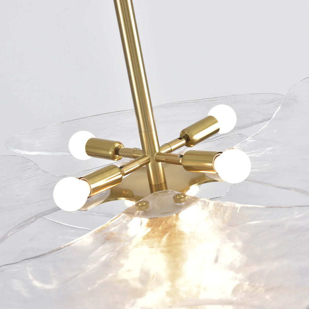 Leaf Lilypad Glass Chandelier - view 35 | Metavaya