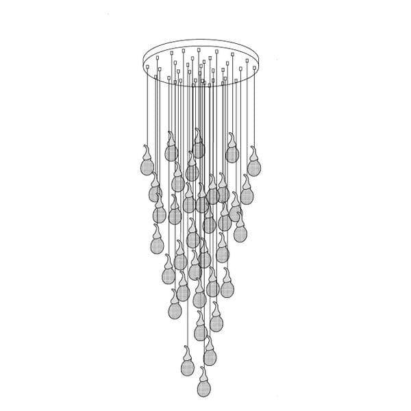 Metavaya Chandelier 36 Heads Dia 80cm / ∅ 31.4″ / Gold+Clear Leo Bubble Chandelier 662668875613 M2023072101-6