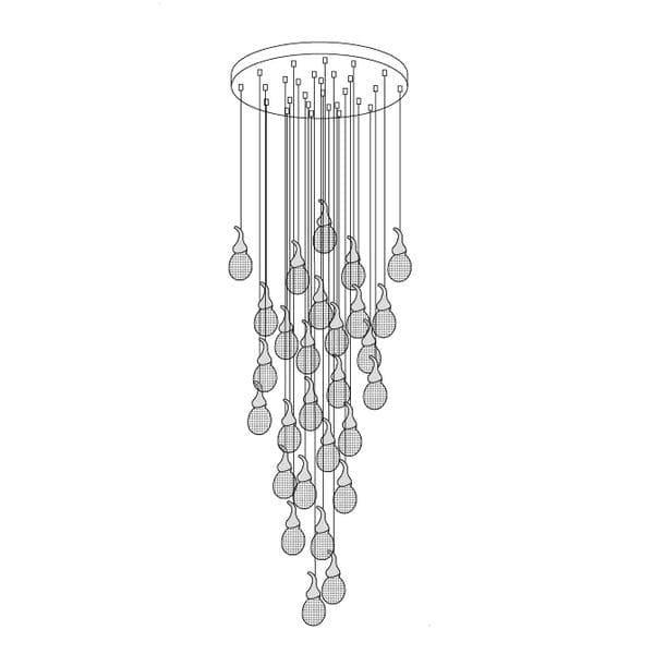 Metavaya Chandelier 28 Heads Dia 60cm / ∅ 23.6″ / Gold+Clear Leo Bubble Chandelier 662668875606 M2023072101-5