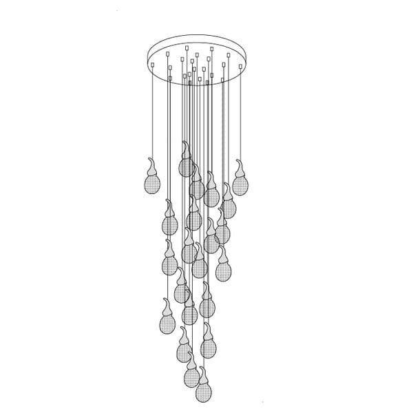 Metavaya Chandelier 22 Heads Dia 60cm / ∅ 23.6″ / Gold+Clear Leo Bubble Chandelier 662668875590 M2023072101-4