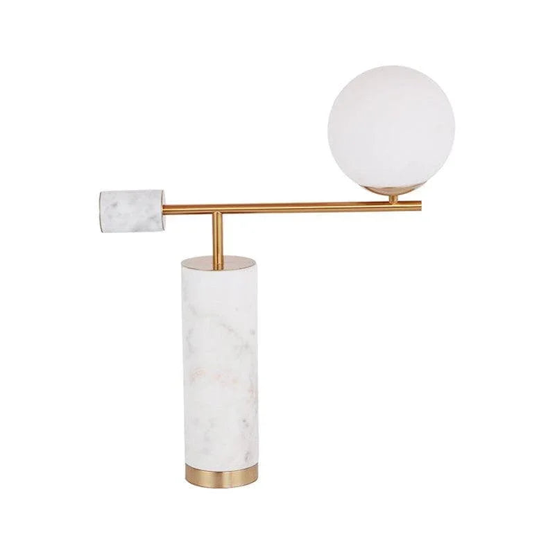Metavaya Table lamp Dia 50cm x H 65cm / ∅ 19.7″ x H 25.6″ / Gold & White Marble / US Plug Lexi Table Lamp 6938617810535 M2023103105-5