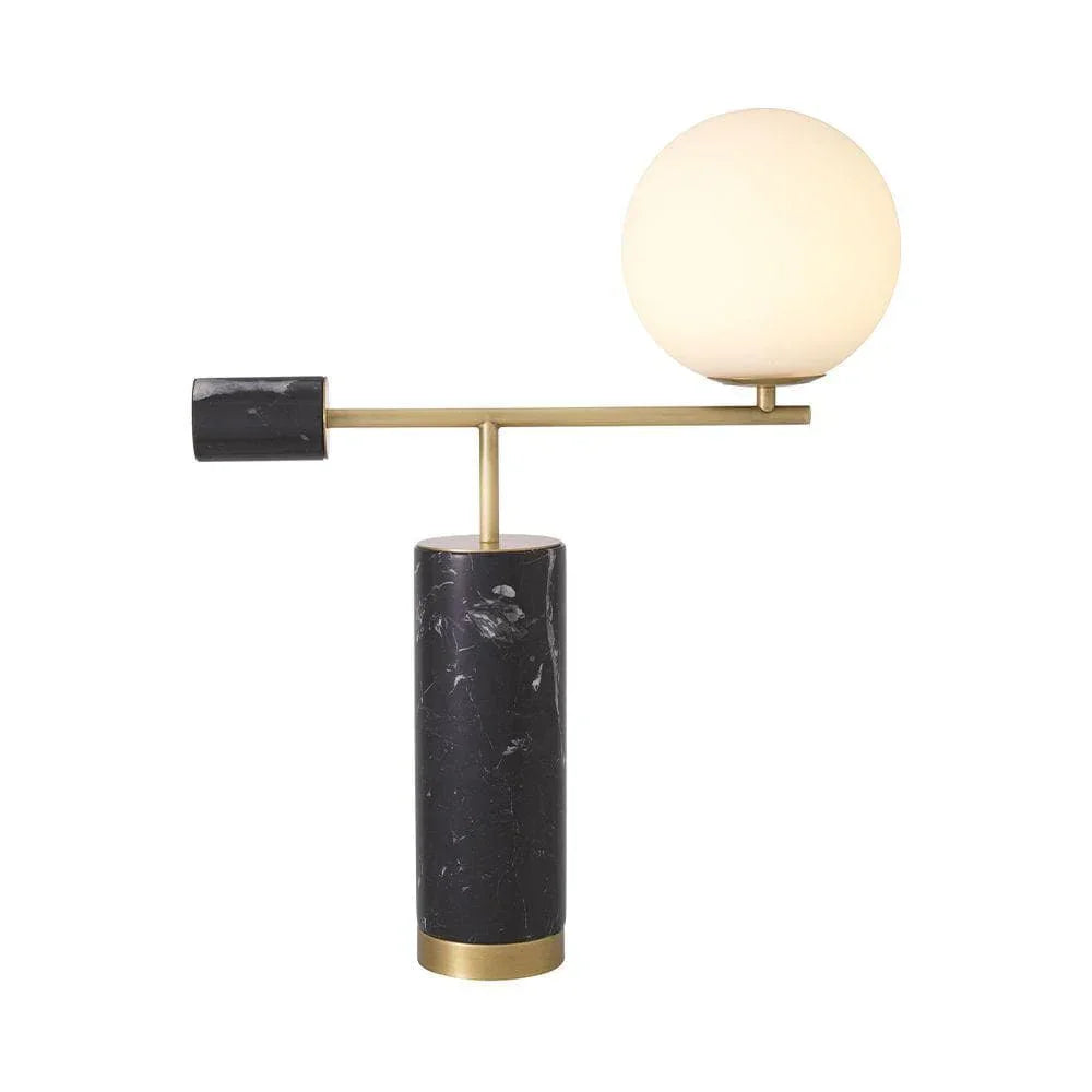 Metavaya Table lamp Dia 50cm x H 65cm / ∅ 19.7″ x H 25.6″ / Gold & Black Marble / US Plug Lexi Table Lamp 6938617810498 M2023103105-1