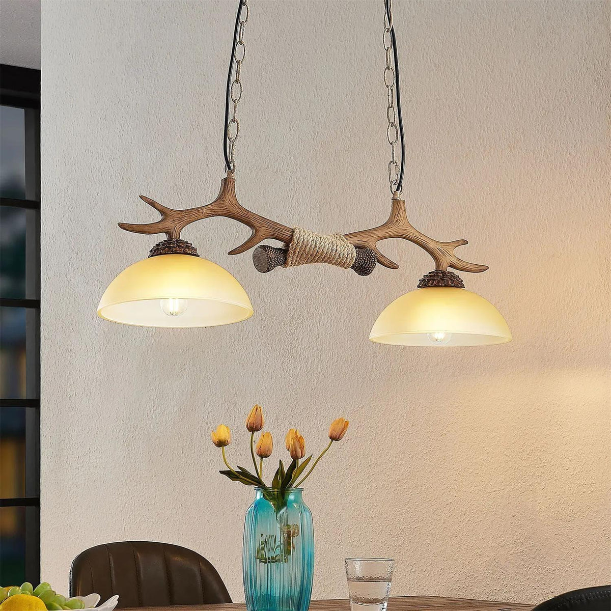Metavaya Pendant light Dia 76cm x H 150cm / Brown Lindby Tejask Pendant Light 662668874623 M2023060301-1