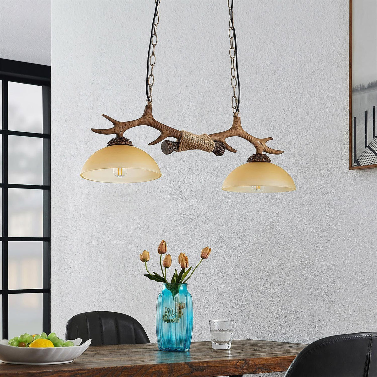 Metavaya Pendant light Dia 76cm x H 150cm / Brown Lindby Tejask Pendant Light 662668874623 M2023060301-1