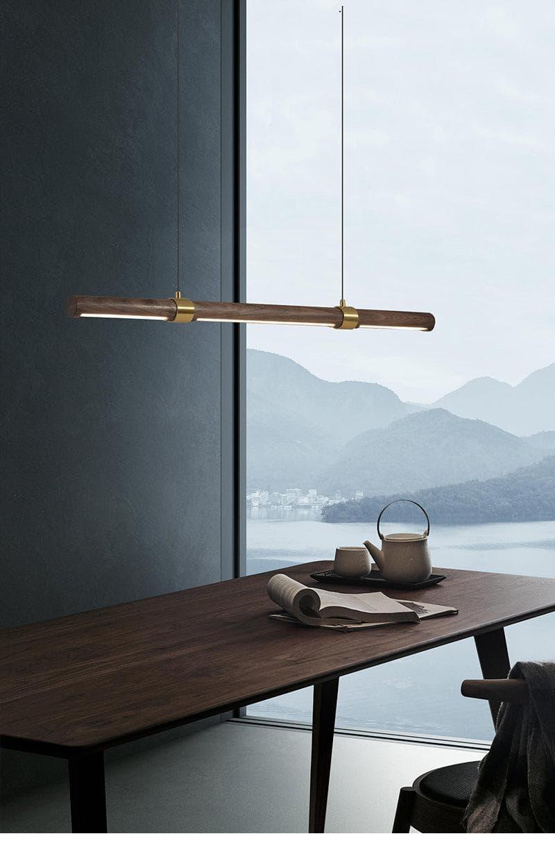Metavaya Pendant lamp Linear Wood LED Pendant lamp