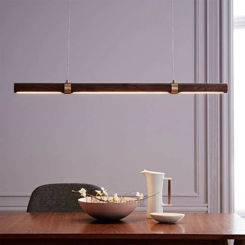 Metavaya Pendant lamp Linear Wood LED Pendant lamp