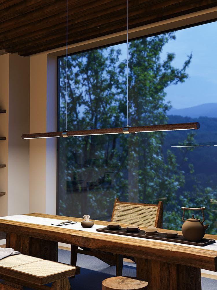 Metavaya Pendant lamp Linear Wood LED Pendant lamp