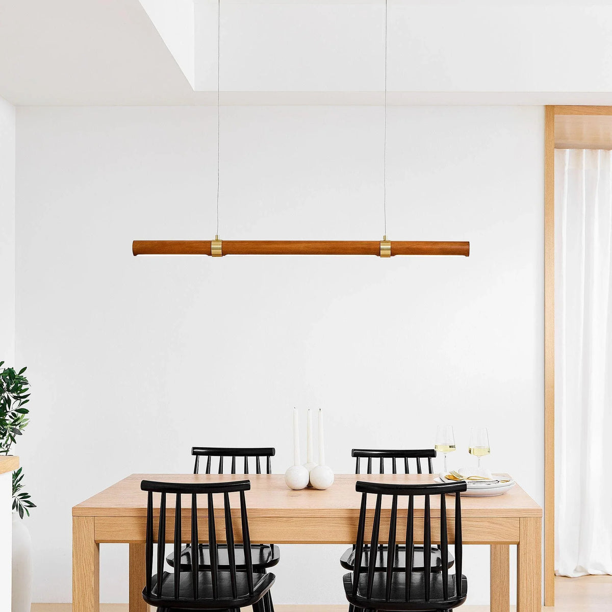 Metavaya Pendant lamp Linear Wood LED Pendant lamp