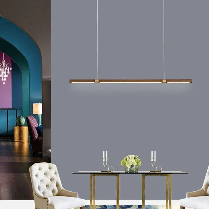Metavaya Pendant lamp Linear Wood LED Pendant lamp