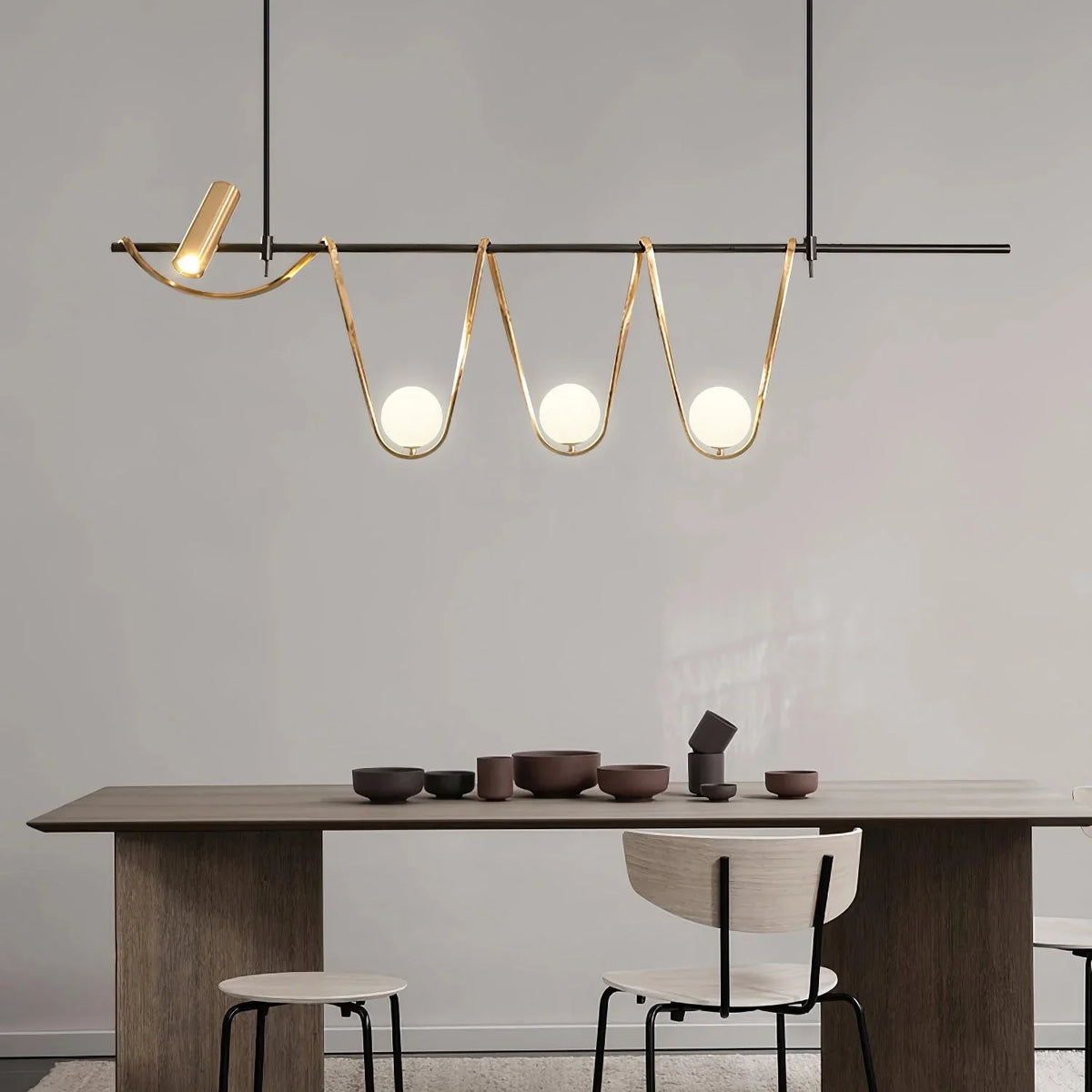 Metavaya Chandelier L 47.2″ x H 39.4″ / L 120cm x H 100cm / Gold Linear Island Chandelier 662668906287 M2024011305-1 Linear Island Chandelier | Discount Sale