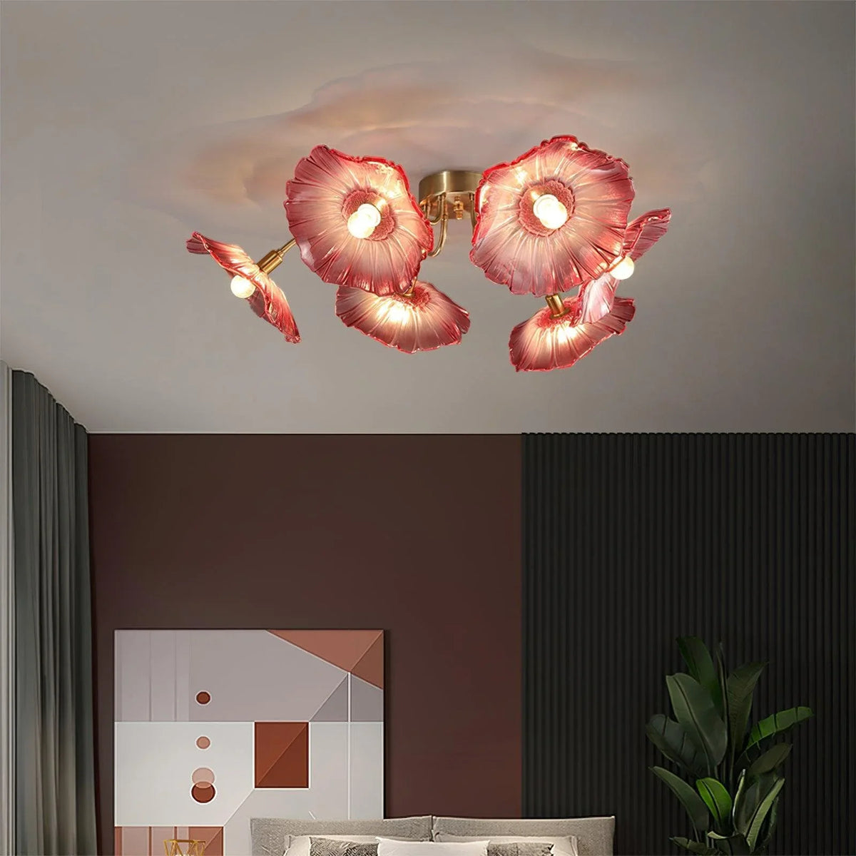 Metavaya Ceiling Lamp Lotus Leaf Glass Ceiling Lamp Lotus Leaf Glass Ceiling Lamp Sale
