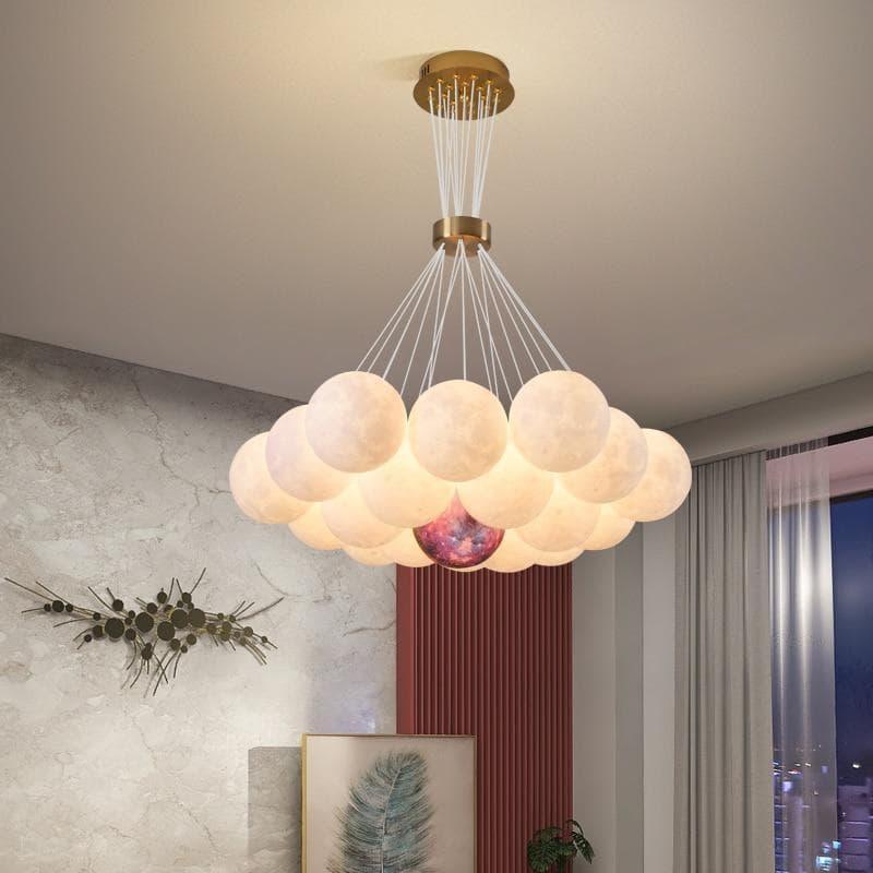 Metavaya Pendant light 19heads Dia 70cm x H 150cm / ∅ 27.6″ x H 59" / White & Gold Lunar Pendant Light 662668834405 M2023121705-3 Lunar Pendant Light| Decorative Light