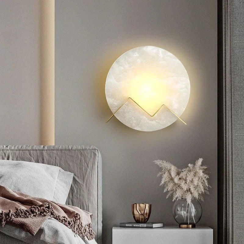 Metavaya Wall lamp Dia 20cm x H 20cm / ∅ 7.9″ x H 7.9″ / Brass / Warm white M Letter Wall Lamp 6938617819415 M2023120901-1 M letter wall light | Marble wall light