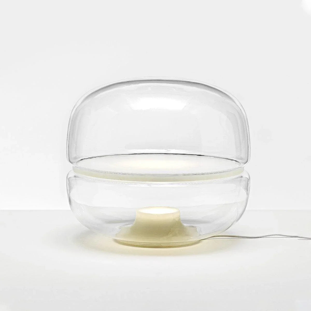Metavaya Table Lamp Dia 26 cm × H 24.5 cm / ∅ 10.2″ x H 9.6″ / Clear glass Alabaster Glass Table Lamp 6938617803988 M2023102903-1