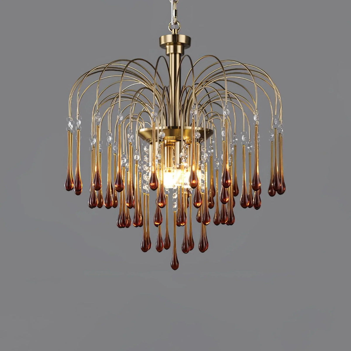 Metavaya Chandelier Dia 53cm x H 53cm / ∅ 20.9″ x H 20.9″ / Brass / Caramel Maltose Chandelier 662668904559 M2024010807-6 Maltose Chandelier | Discount Sale