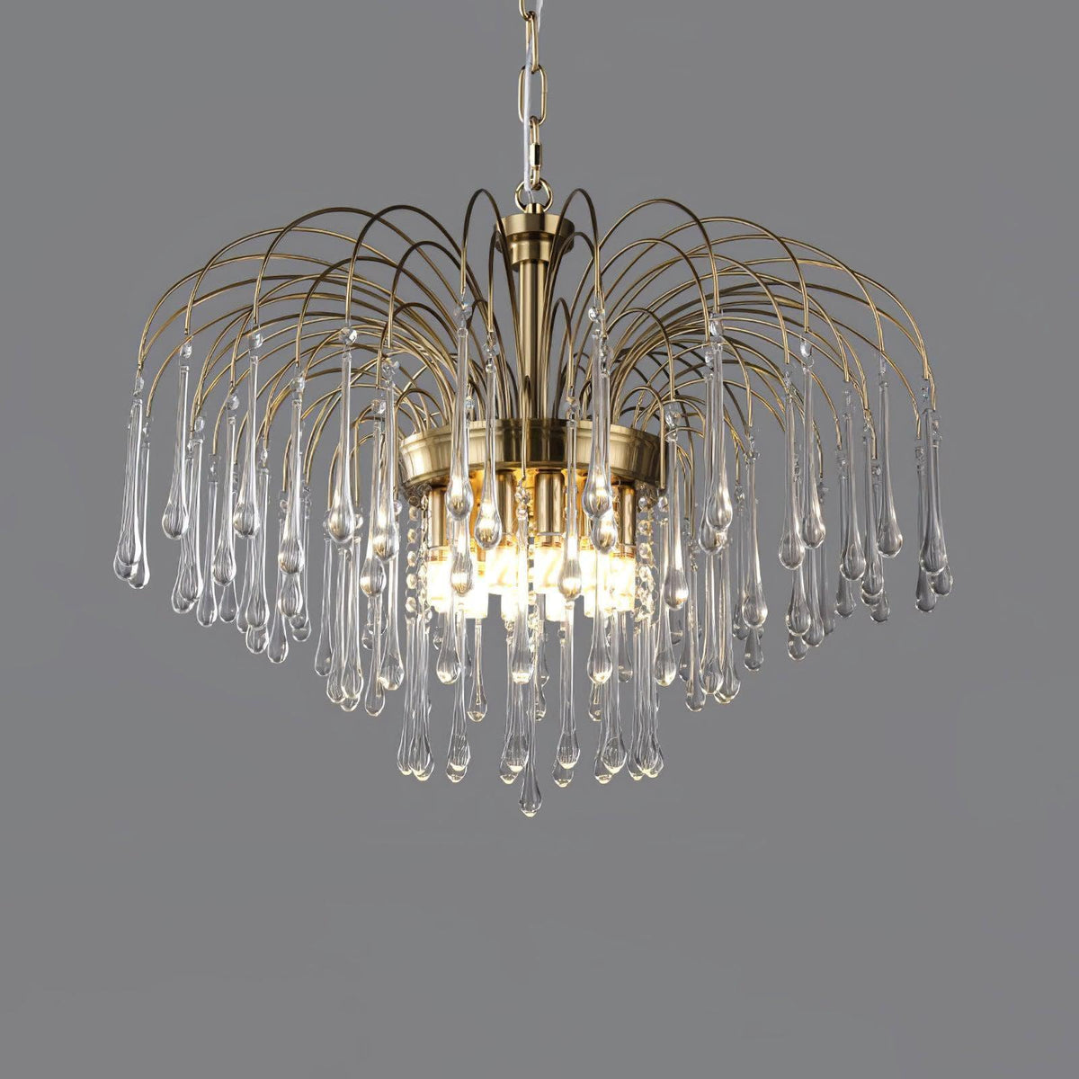 Metavaya Chandelier Dia 68cm x H 57cm / ∅ 26.8″ x H 22.4″ / Brass / Clear Maltose Chandelier 662668904566 M2024010807-7 Maltose Chandelier | Discount Sale