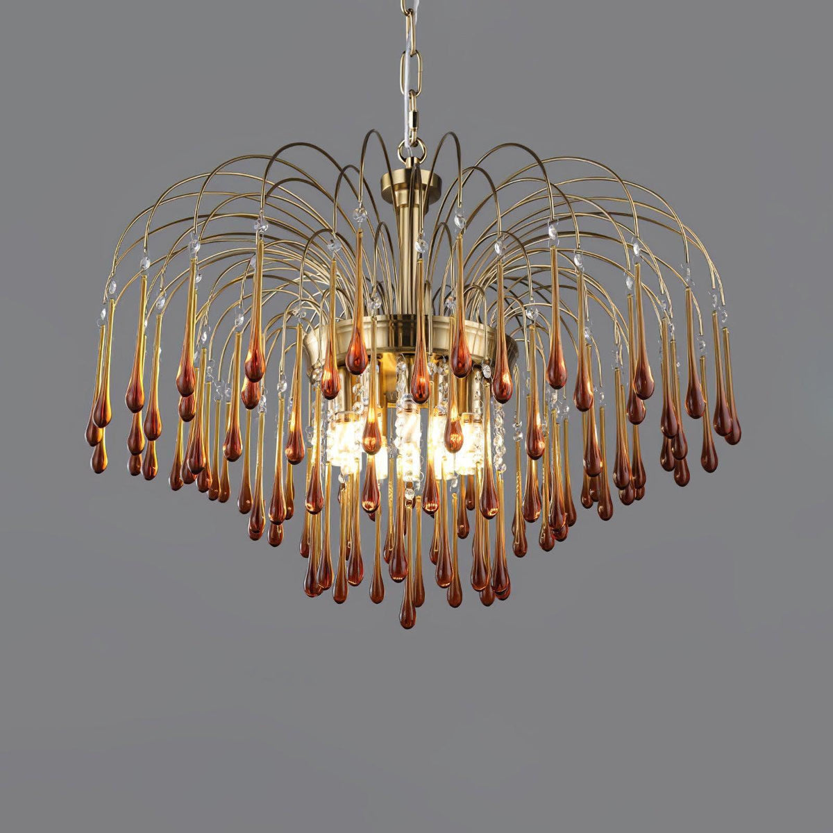 Metavaya Chandelier Dia 68cm x H 57cm / ∅ 26.8″ x H 22.4″ / Brass / Caramel Maltose Chandelier 662668904573 M2024010807-8 Maltose Chandelier | Discount Sale