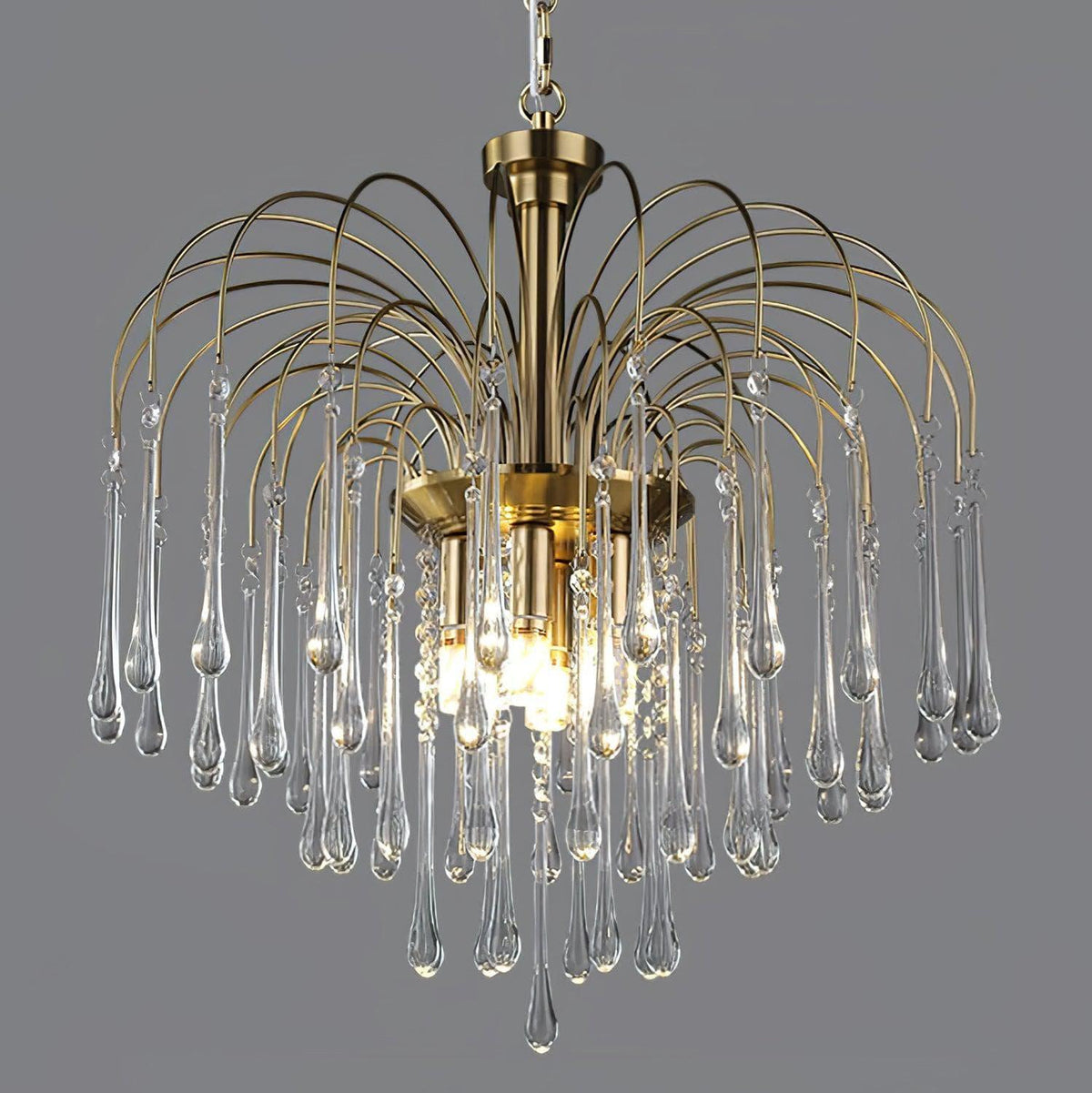 Metavaya Chandelier Dia 80cm x H 61cm / ∅ 31.5″ x H 24″ / Brass / Clear Maltose Chandelier 662668904580 M2024010807-9 Maltose Chandelier | Discount Sale