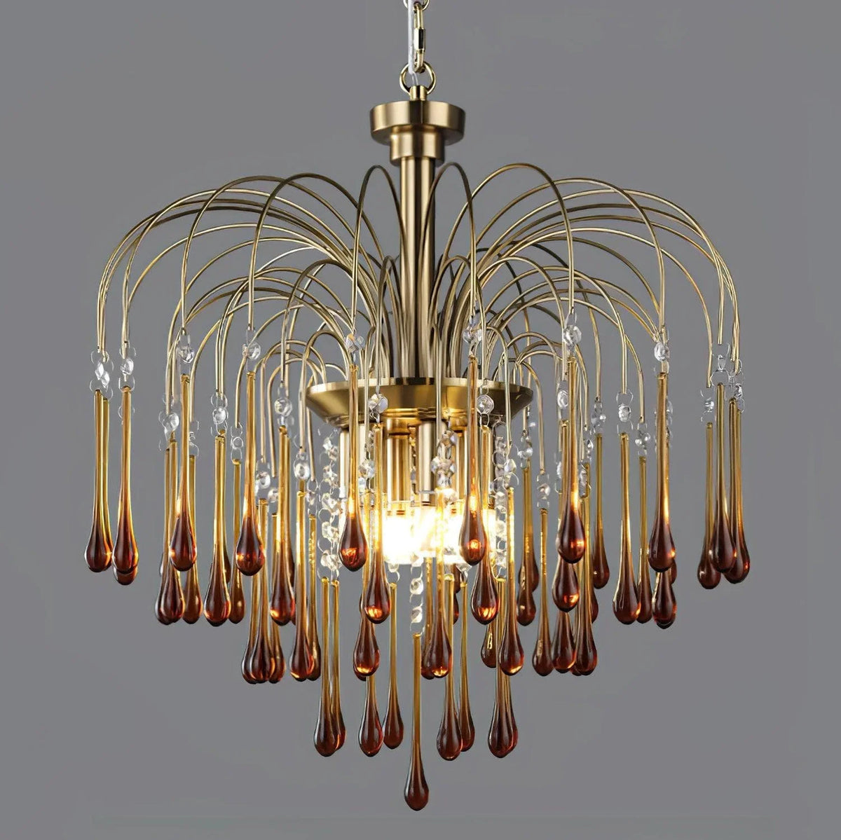 Metavaya Chandelier Dia 80cm x H 61cm / ∅ 31.5″ x H 24″ / Brass / Caramel Maltose Chandelier 662668904597 M2024010807-10 Maltose Chandelier | Discount Sale