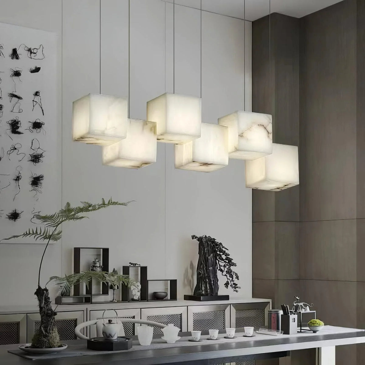 Metavaya Chandelier Marble Box Chandelier