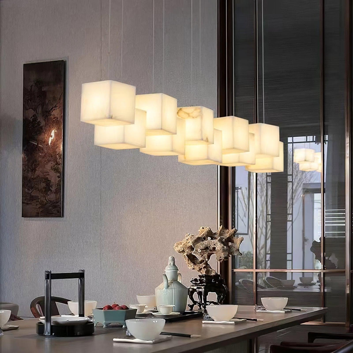 Metavaya Chandelier Marble Box Chandelier