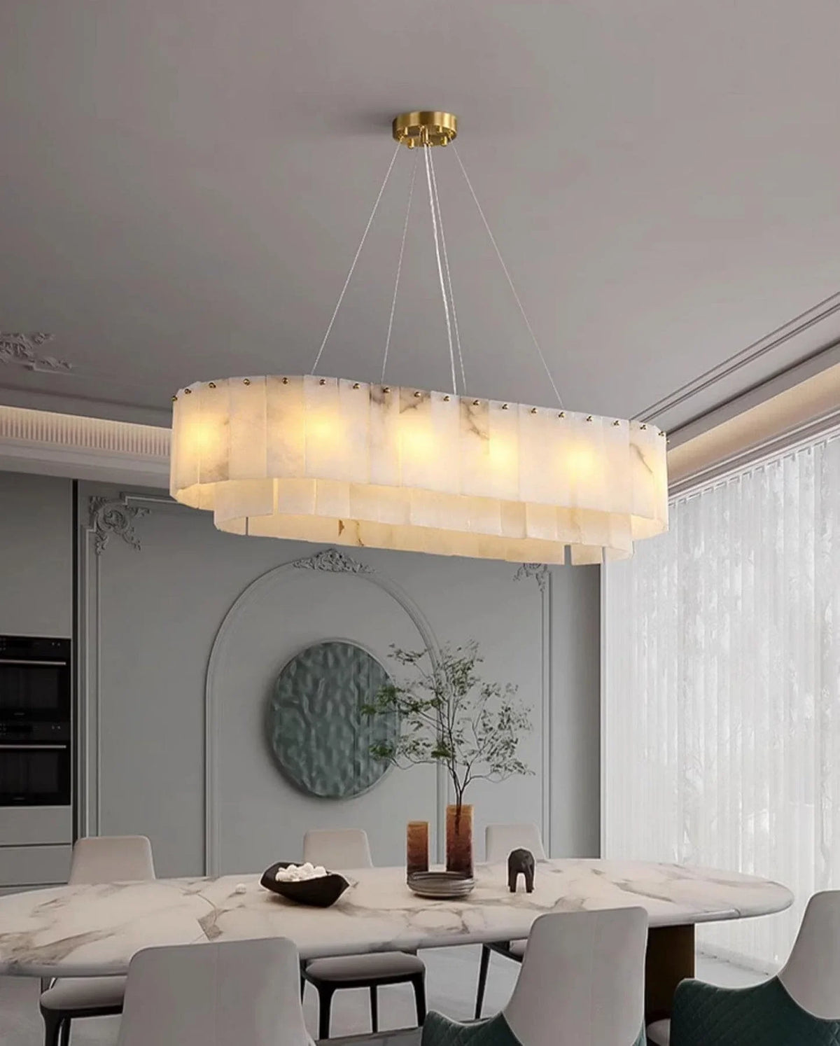 Metavaya Chandelier Marble Linear Chandelier