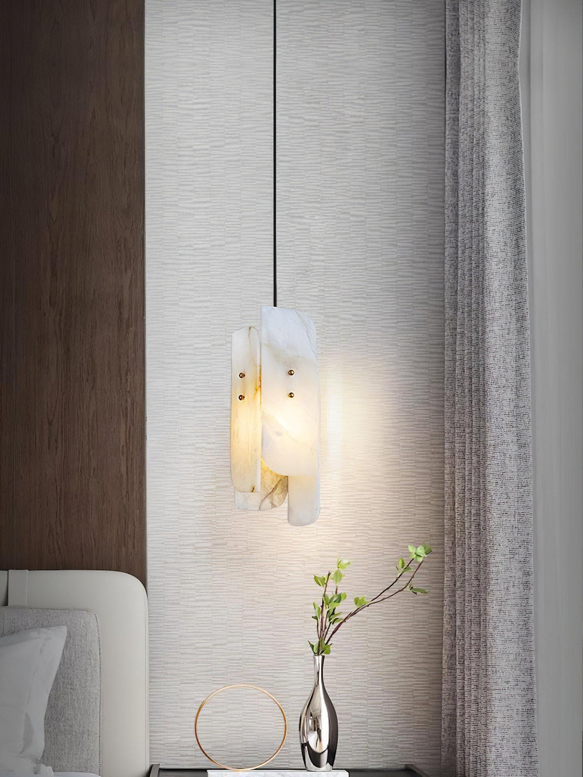 Metavaya Pendant light Dia 15cm x H 40cm / ∅ 5.9″ x H 15.7″ / White Megalith mini-hanglamp 6938617813246 M2023110704-1