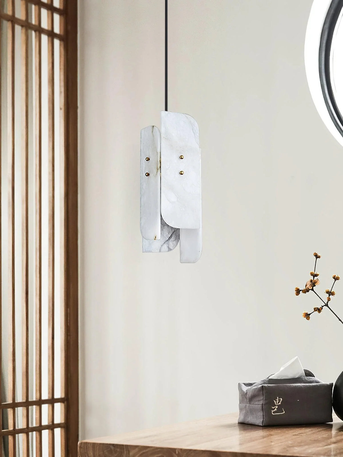 Metavaya Pendant light Dia 15cm x H 40cm / ∅ 5.9″ x H 15.7″ / White Megalith mini-hanglamp 6938617813246 M2023110704-1