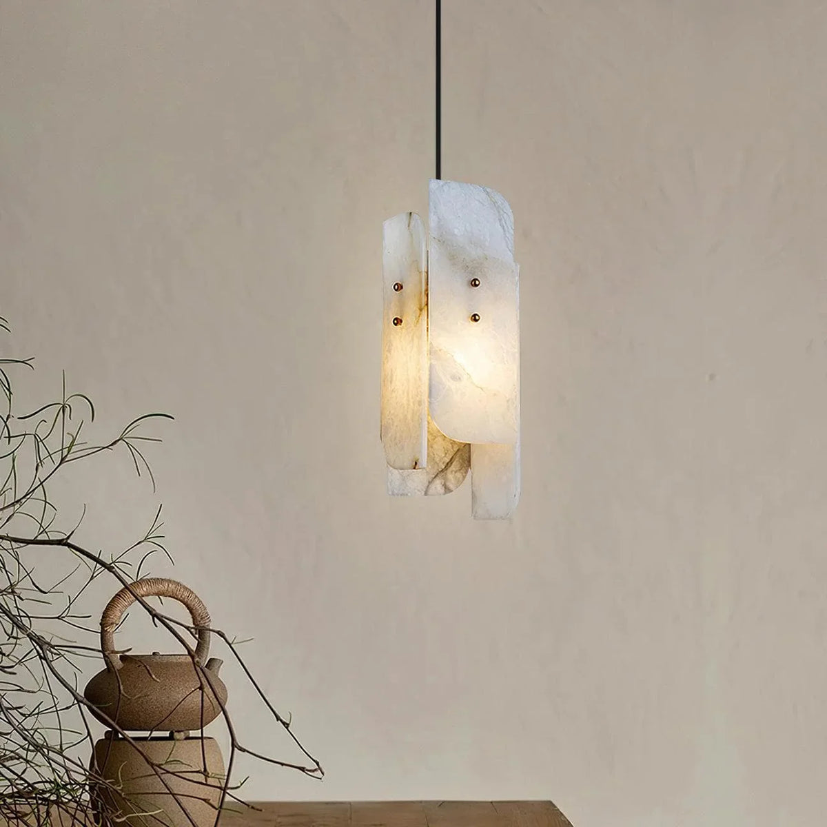 Metavaya Pendant light Dia 15cm x H 40cm / ∅ 5.9″ x H 15.7″ / White Megalith mini-hanglamp 6938617813246 M2023110704-1