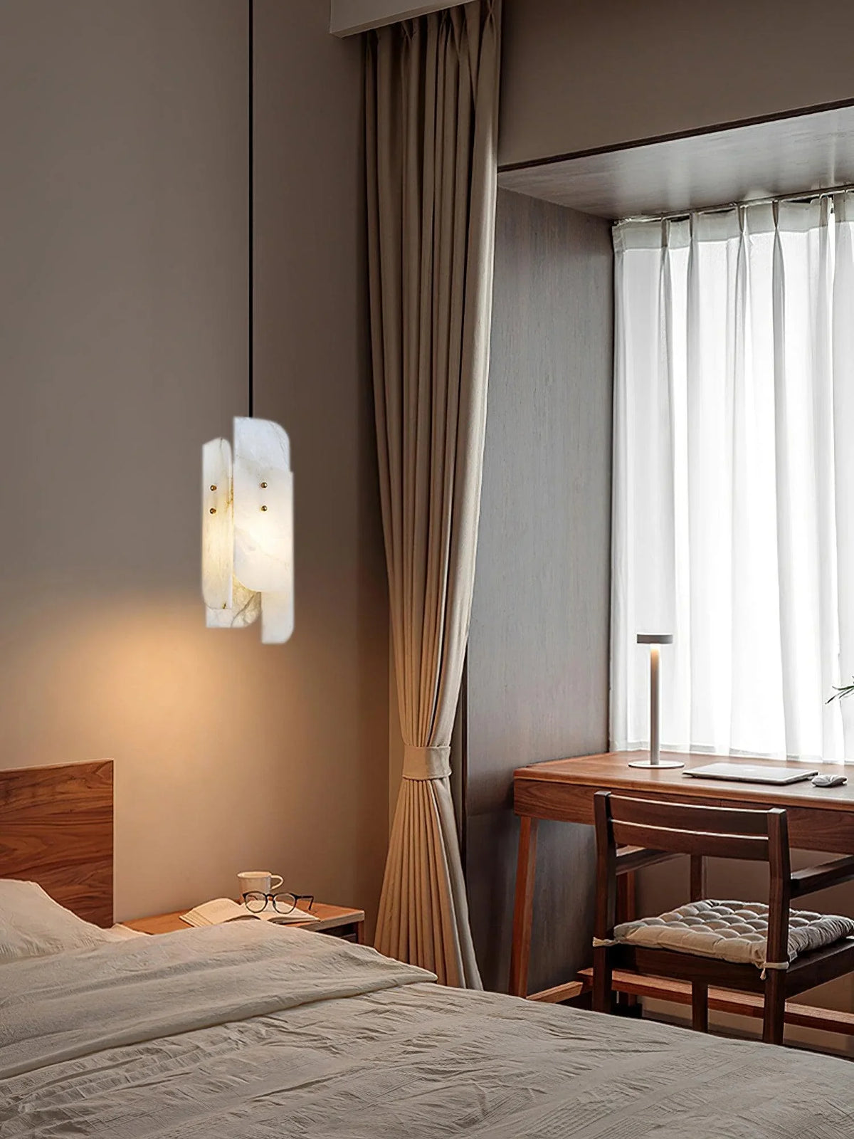 Metavaya Pendant light Dia 15cm x H 40cm / ∅ 5.9″ x H 15.7″ / White Megalith mini-hanglamp 6938617813246 M2023110704-1