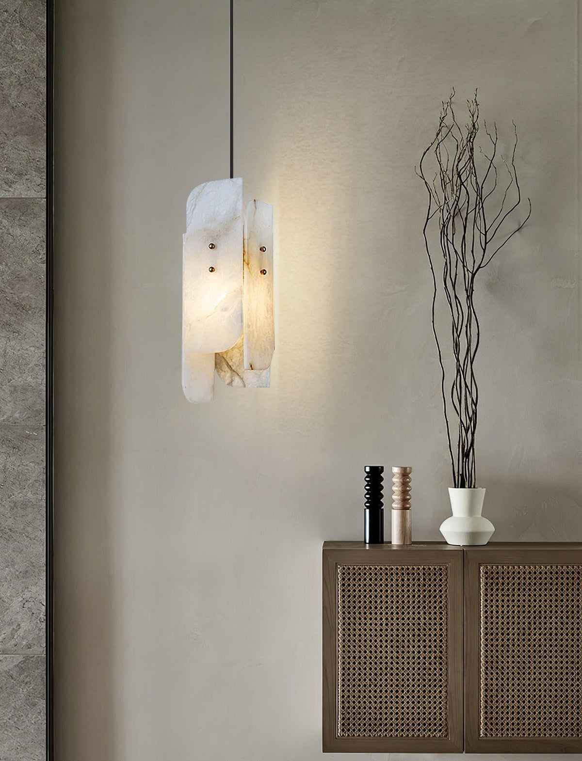 Metavaya Pendant light Dia 15cm x H 40cm / ∅ 5.9″ x H 15.7″ / White Megalith mini-hanglamp 6938617813246 M2023110704-1