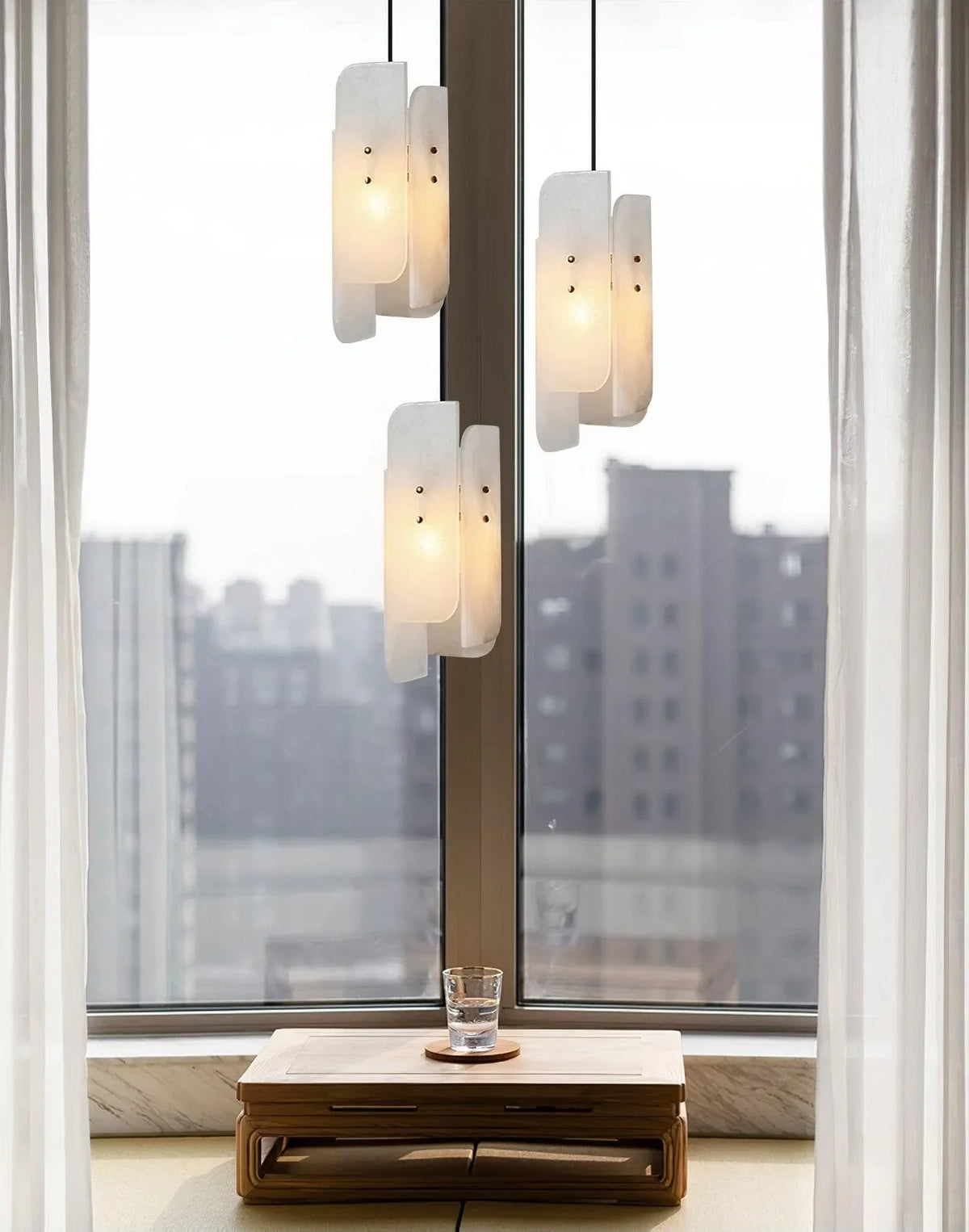 Metavaya Pendant light Dia 15cm x H 40cm / ∅ 5.9″ x H 15.7″ / White Megalith mini-hanglamp 6938617813246 M2023110704-1