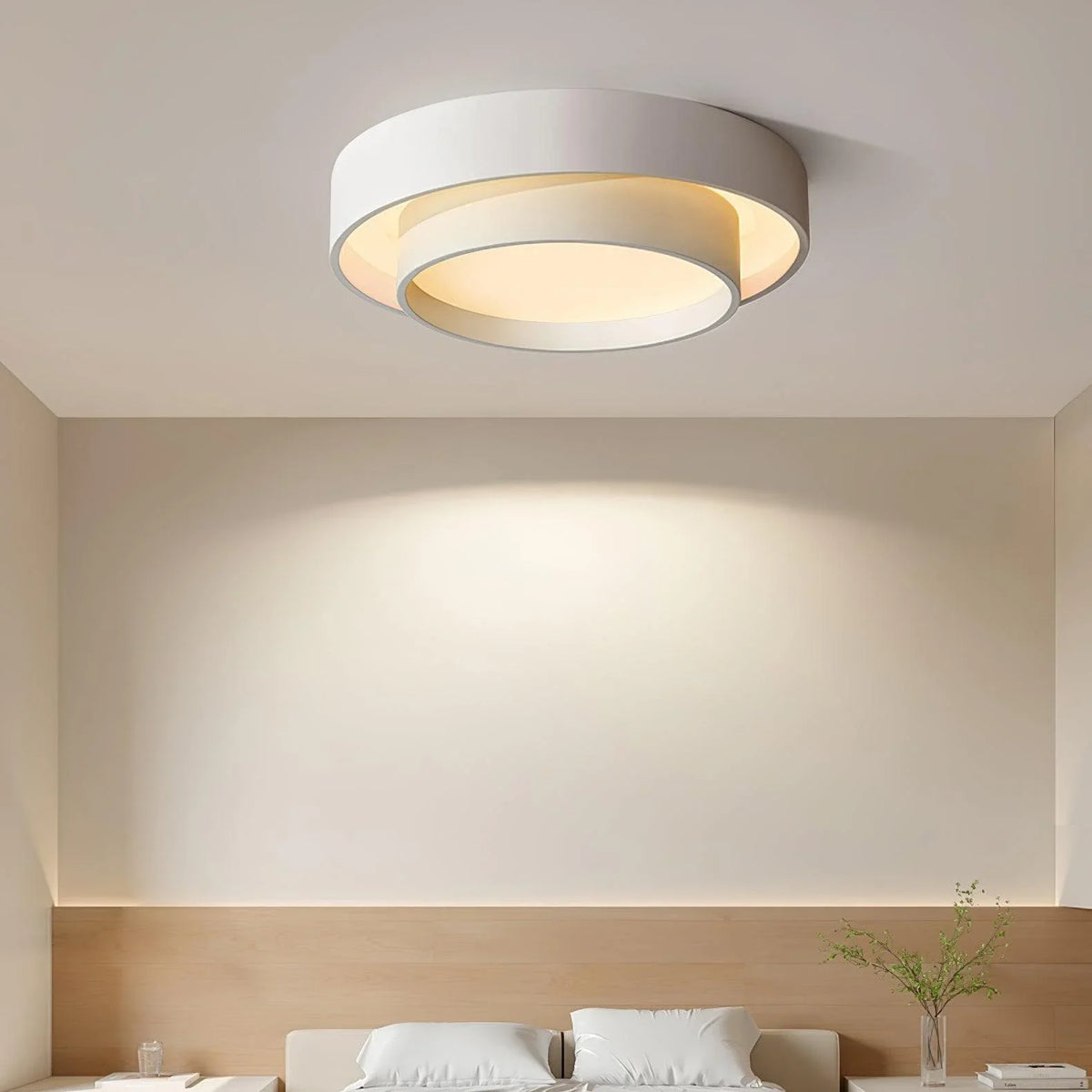Metavaya Ceiling Lamp Dia 40cm x H 14cm / ∅ 15.7″ x H 5.5″ / White / Warm Light Melody Ceiling Lamp 6938617814113 M2023111102-1