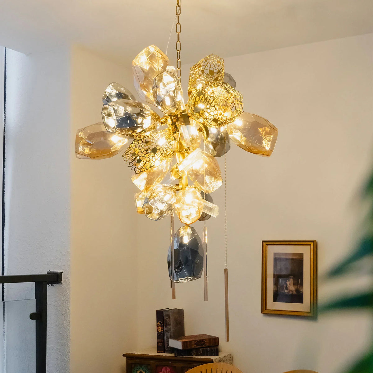 Modern Art Glass Crystal Chandelier - view 3 | Metavaya