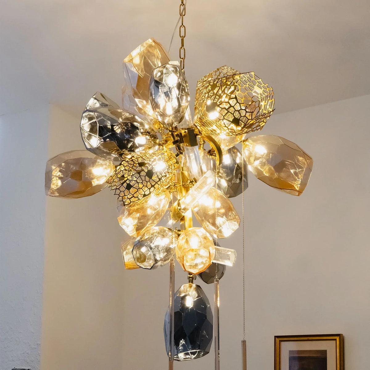 Modern Art Glass Crystal Chandelier - view 6 | Metavaya