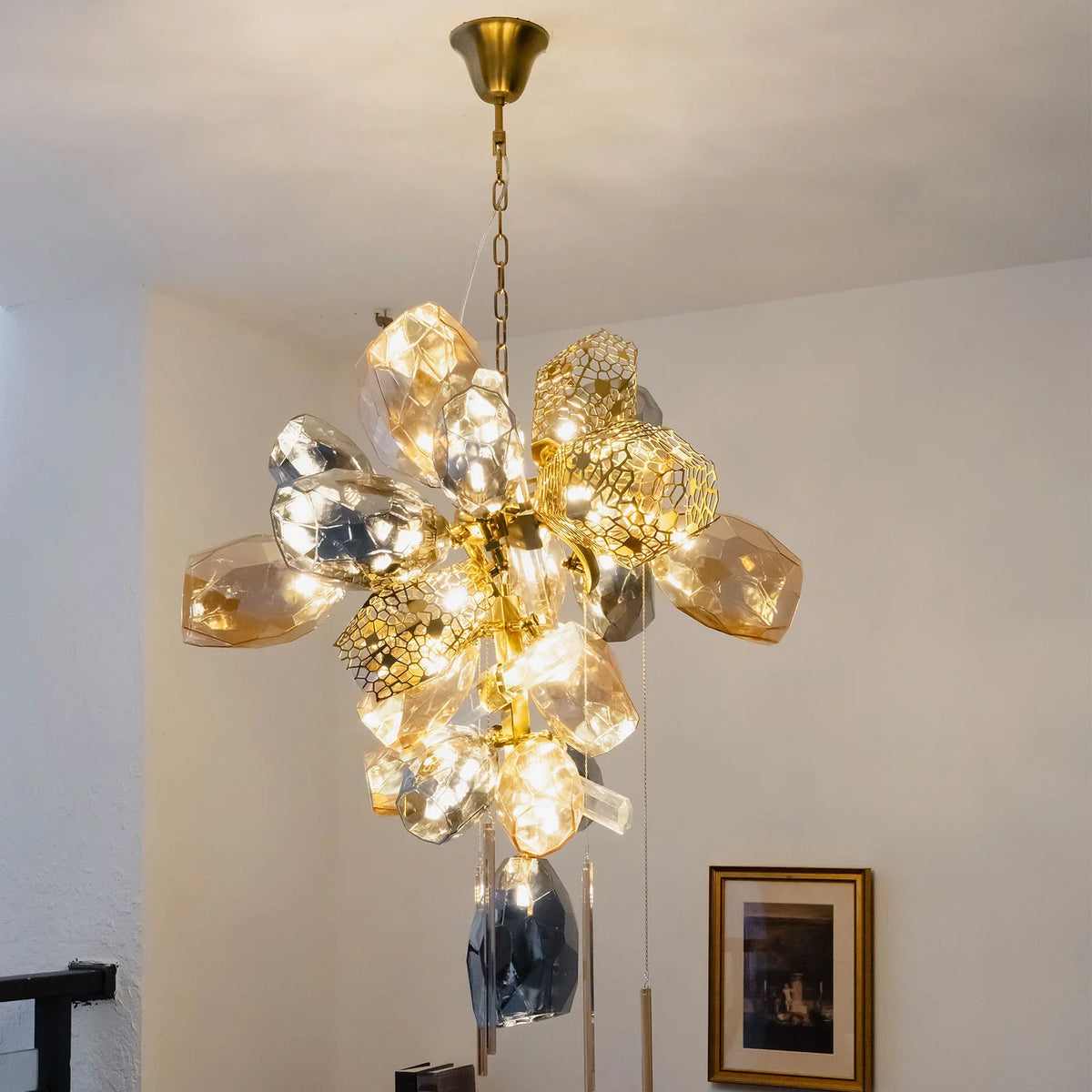 Modern Art Glass Crystal Chandelier - view 4 | Metavaya