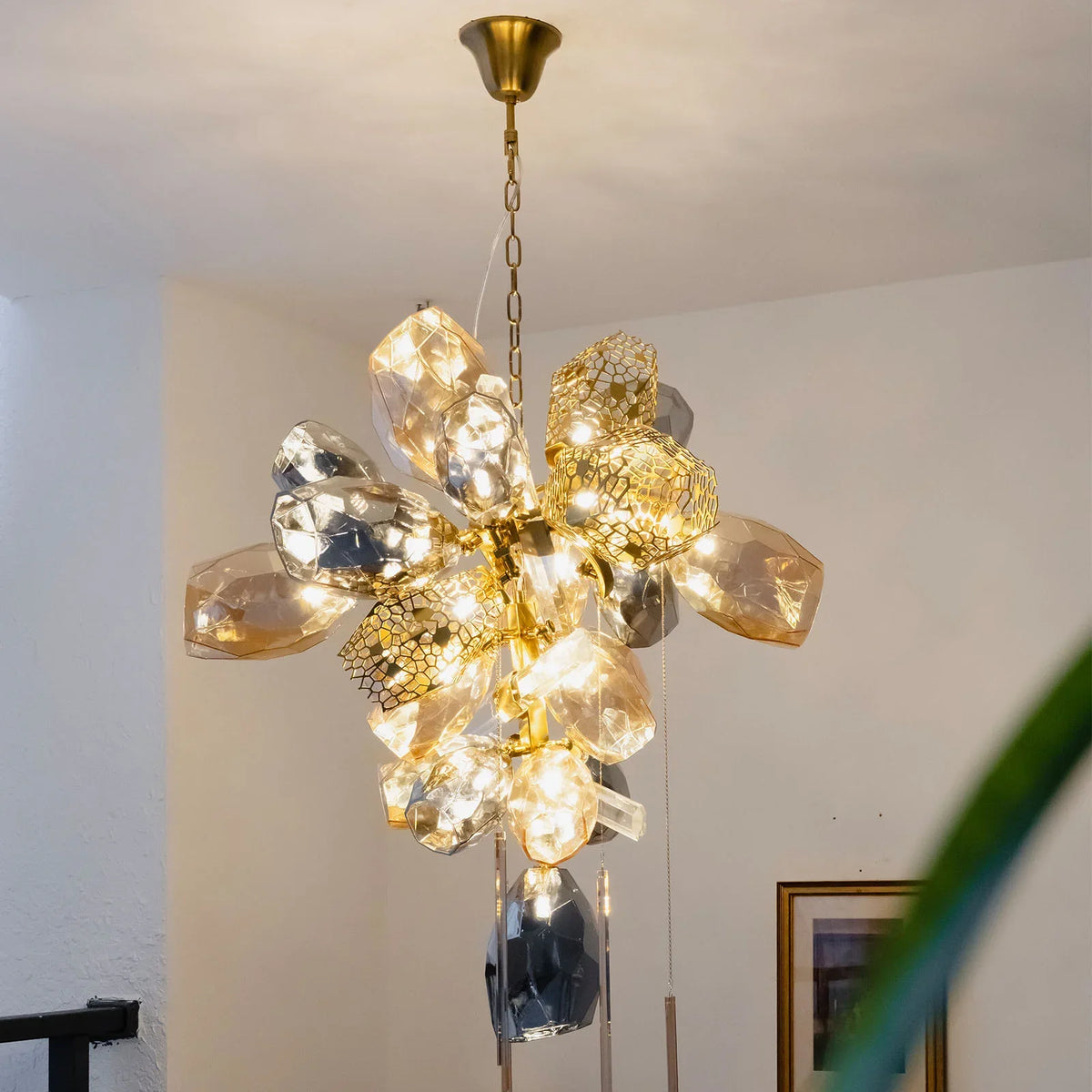 Modern Art Glass Crystal Chandelier - view 5 | Metavaya