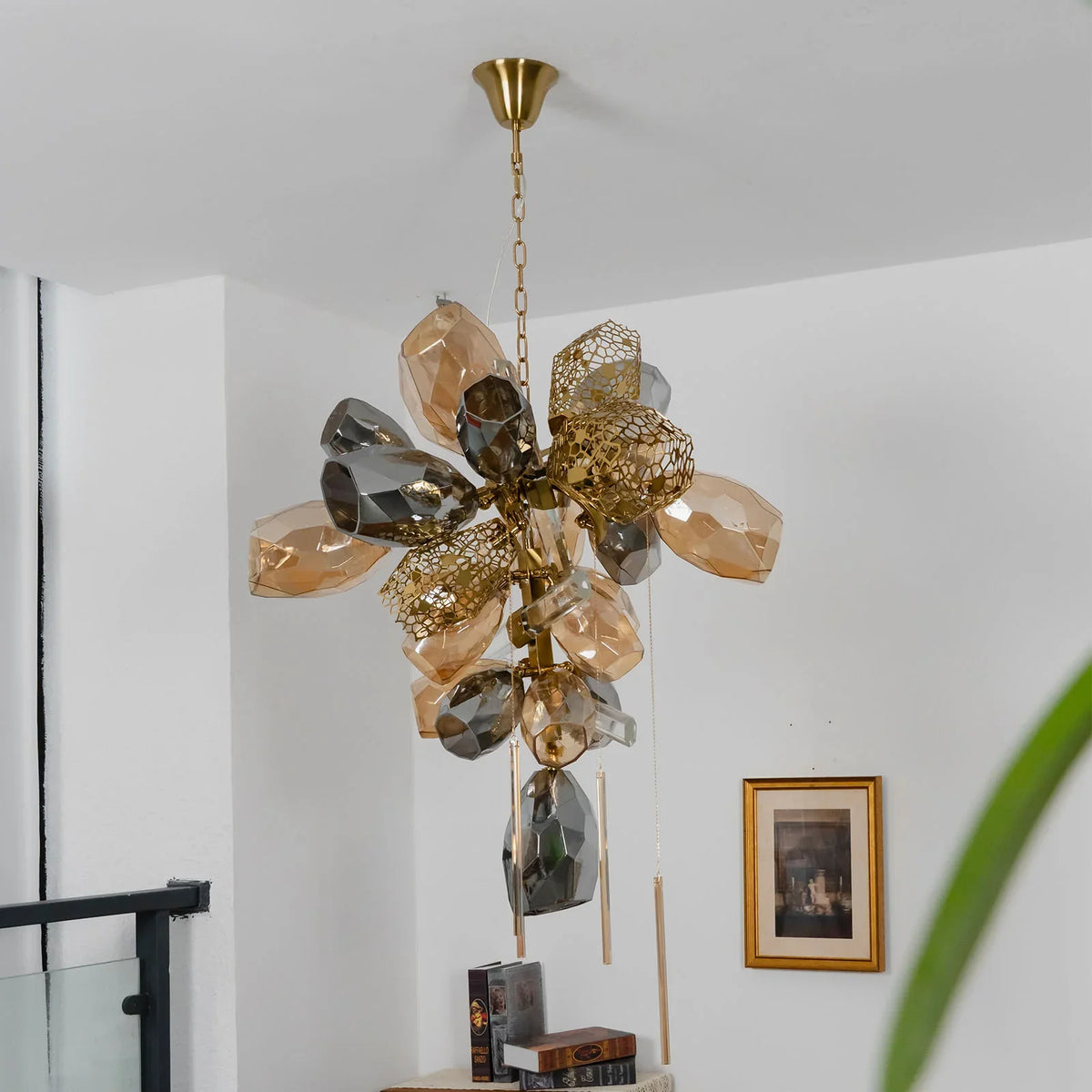 Modern Art Glass Crystal Chandelier - view 8 | Metavaya