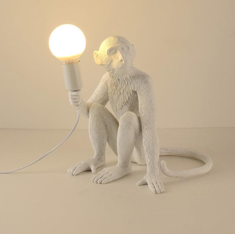 Metavaya Floor lamp L 34cm x W 30cm x H 32cm / L 6.7″ x W 3.4″ x H 3.4″ / White Monkey Lamp sitting lamp 6938617802073 M2023102003-1