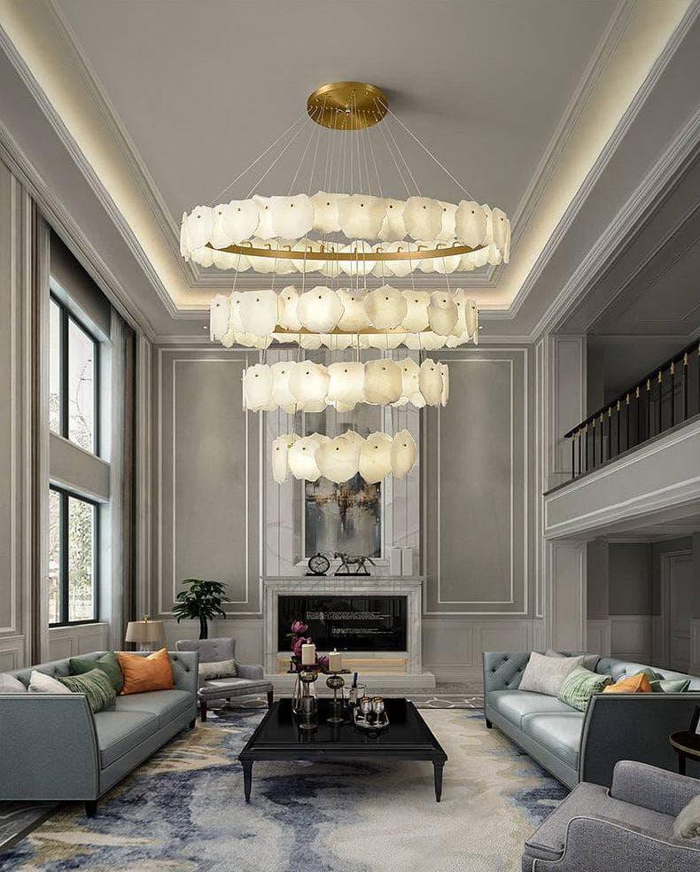 Metavaya Chandelier Multi-tiered Burton marble chandelier