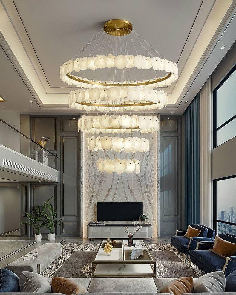 Metavaya Chandelier Multi-tiered Burton marble chandelier