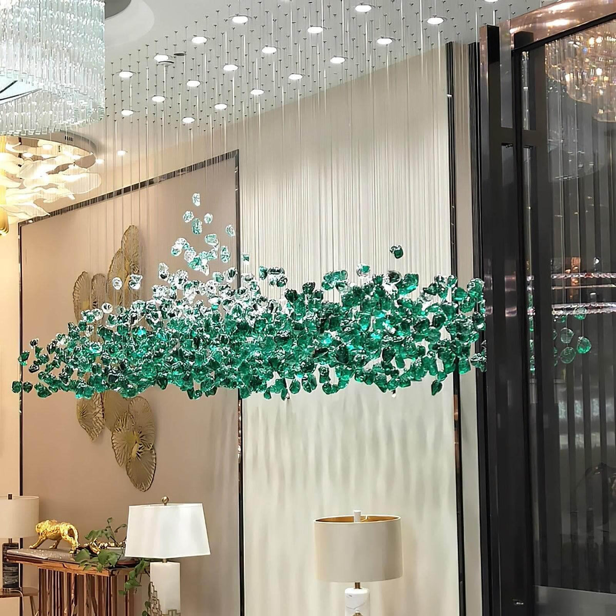 Metavaya Chandelier Multicolor Crystal Stone Chandelier