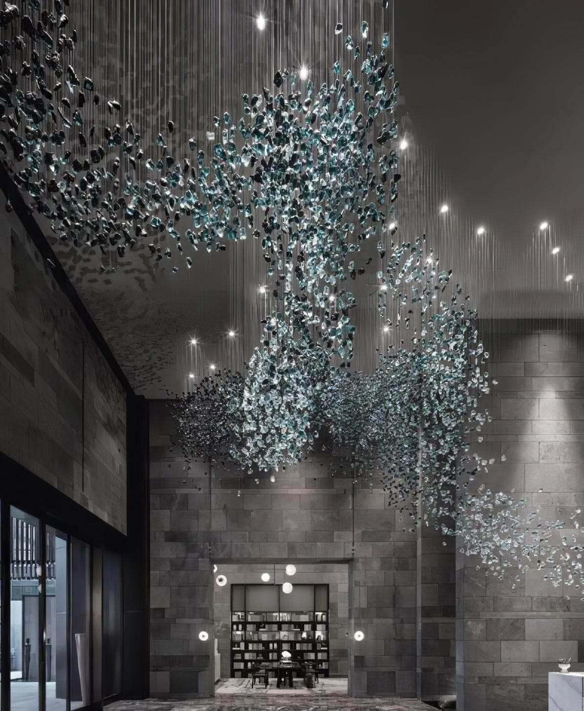 Metavaya Chandelier Multicolor Crystal Stone Chandelier